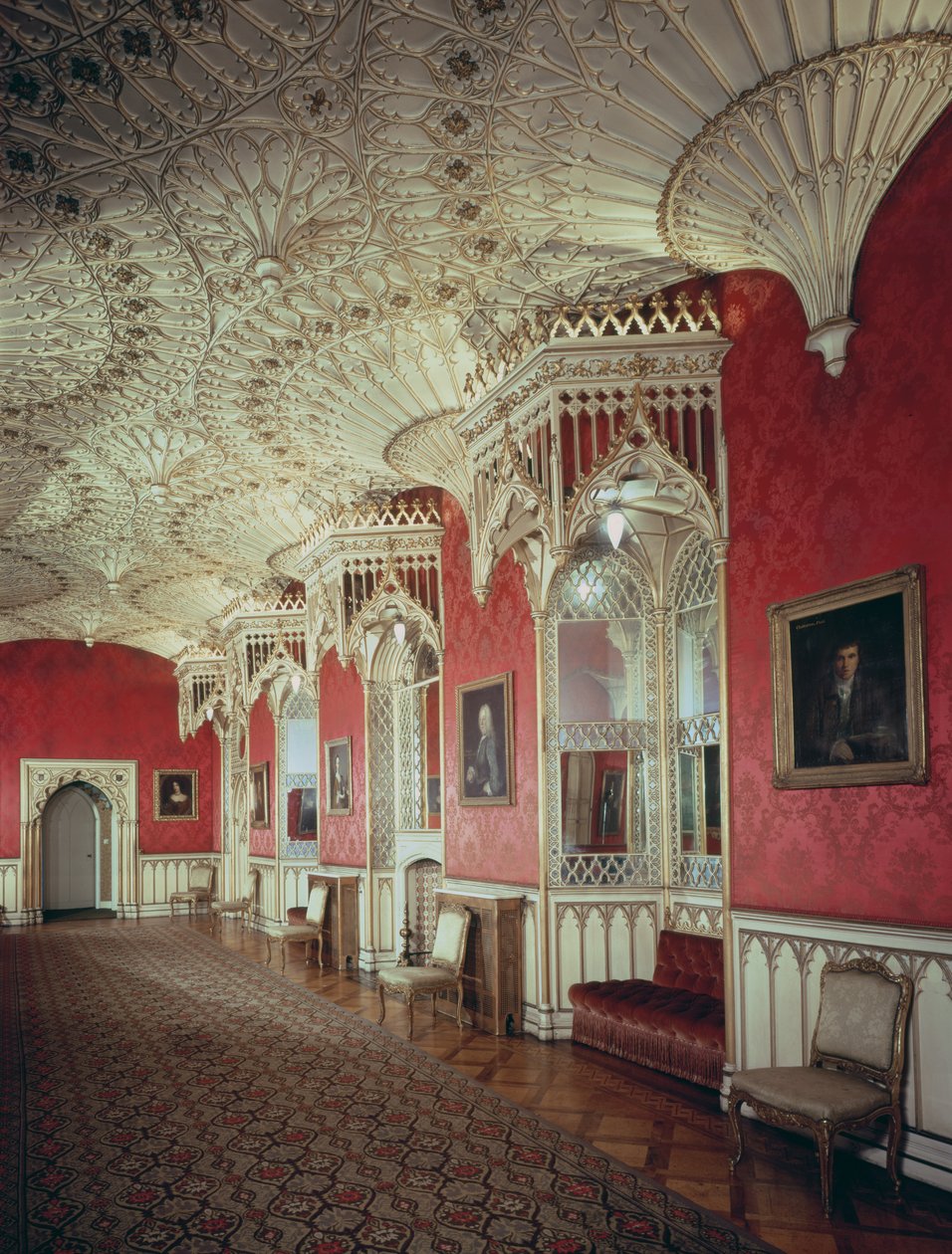 Utsikt över den stora salen, 1750-1770 av English School