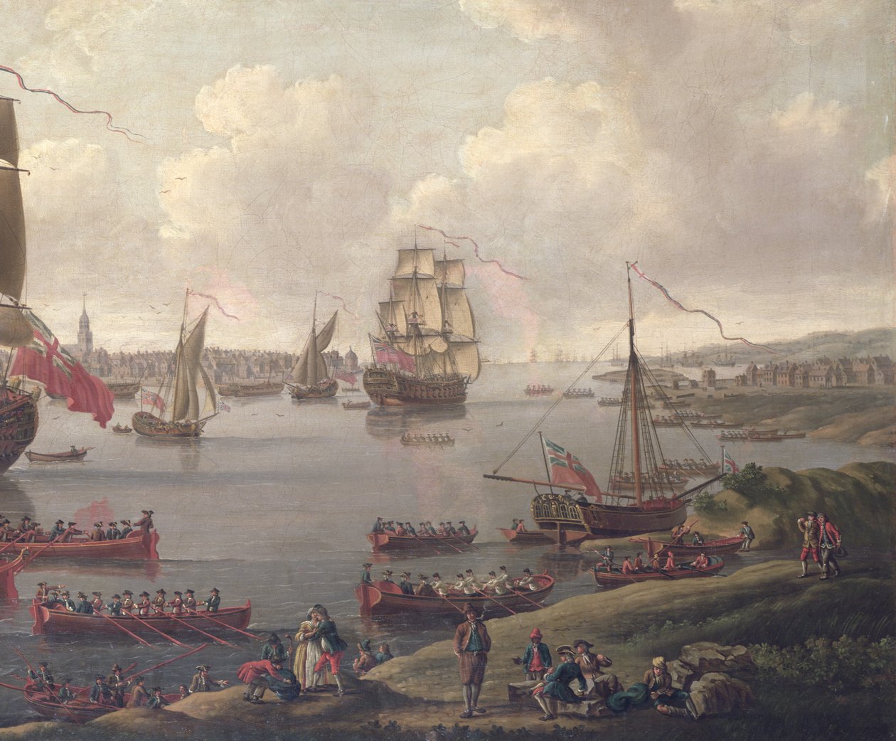 Utsikt över Themsen, 1761 (detalj av 18935) av English School
