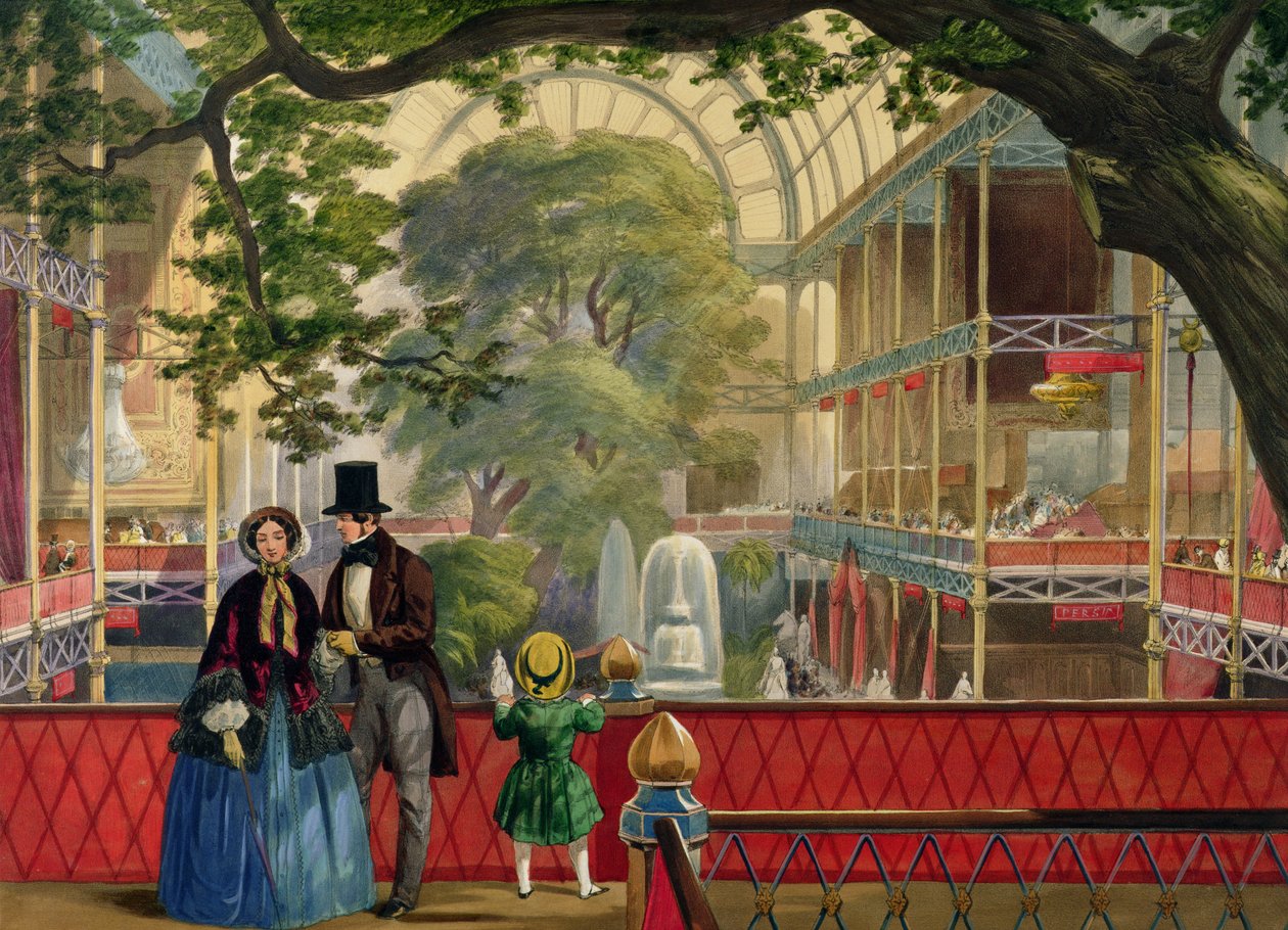 Utsikt över balkongen, från Dickinsons Comprehensive Pictures of the Great Exhibition of 1851, publicerad 1854 av English School