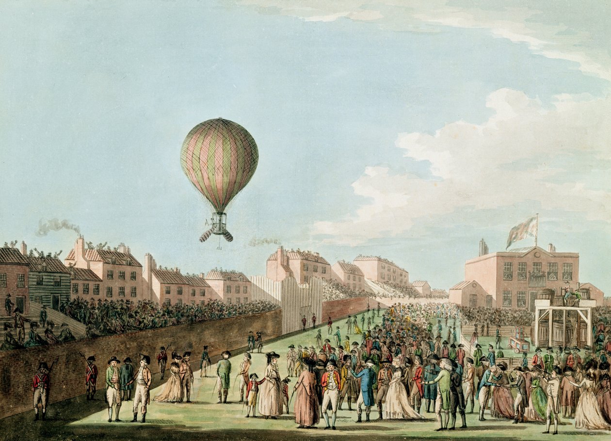 Vincent Lunardis flyguppstigning från artillerifältet, 15 september 1784 av English School