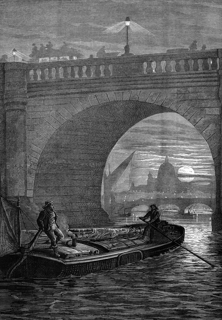 Waterloo Bridge på natten av English School