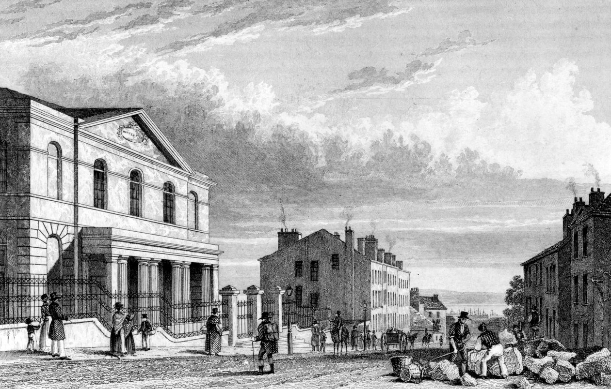 Wesleyan Chapel, Stanhope Street, Liverpool, graverad av J. Smith av English School
