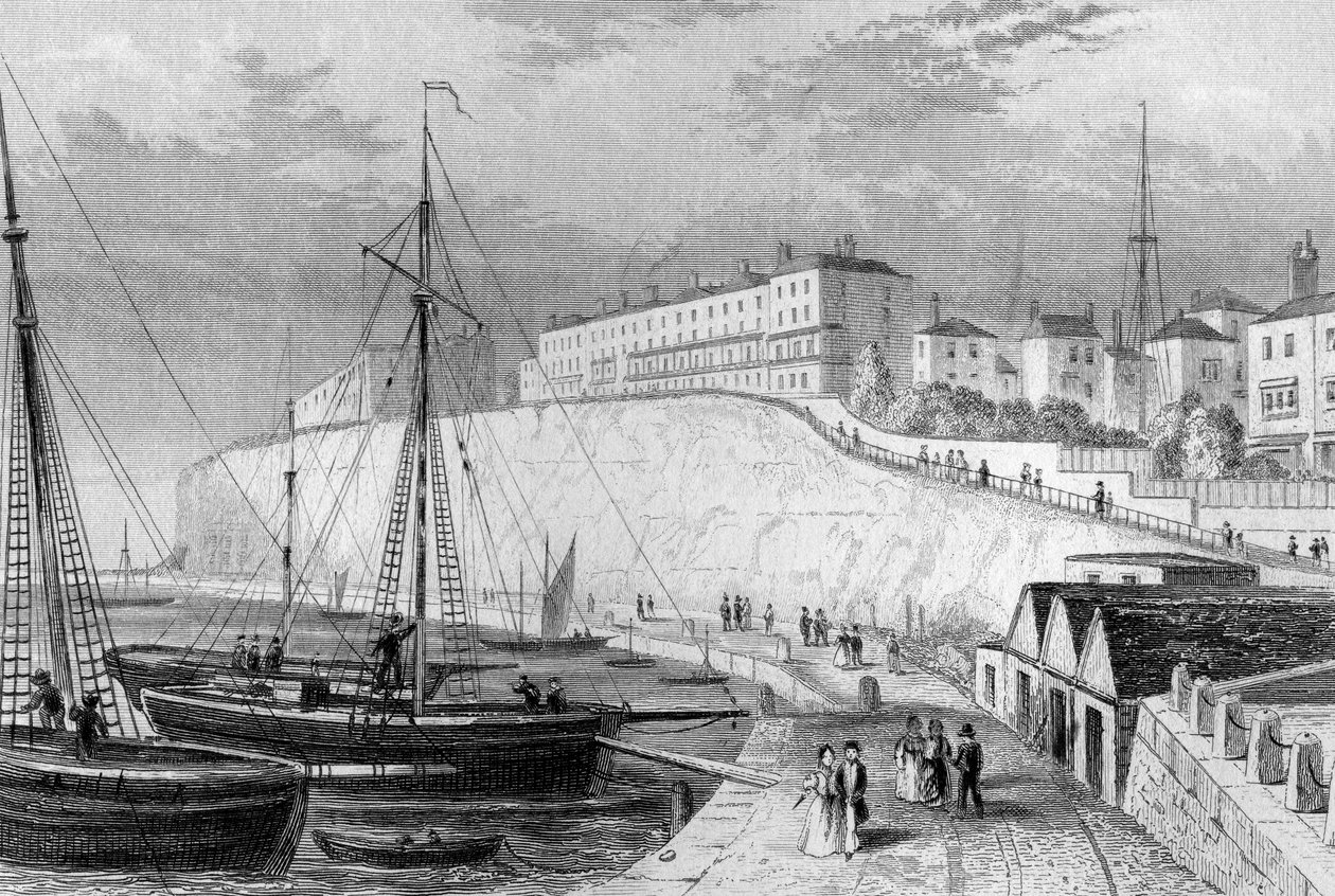Västra klippan, Ramsgate, ca 1830 av English School