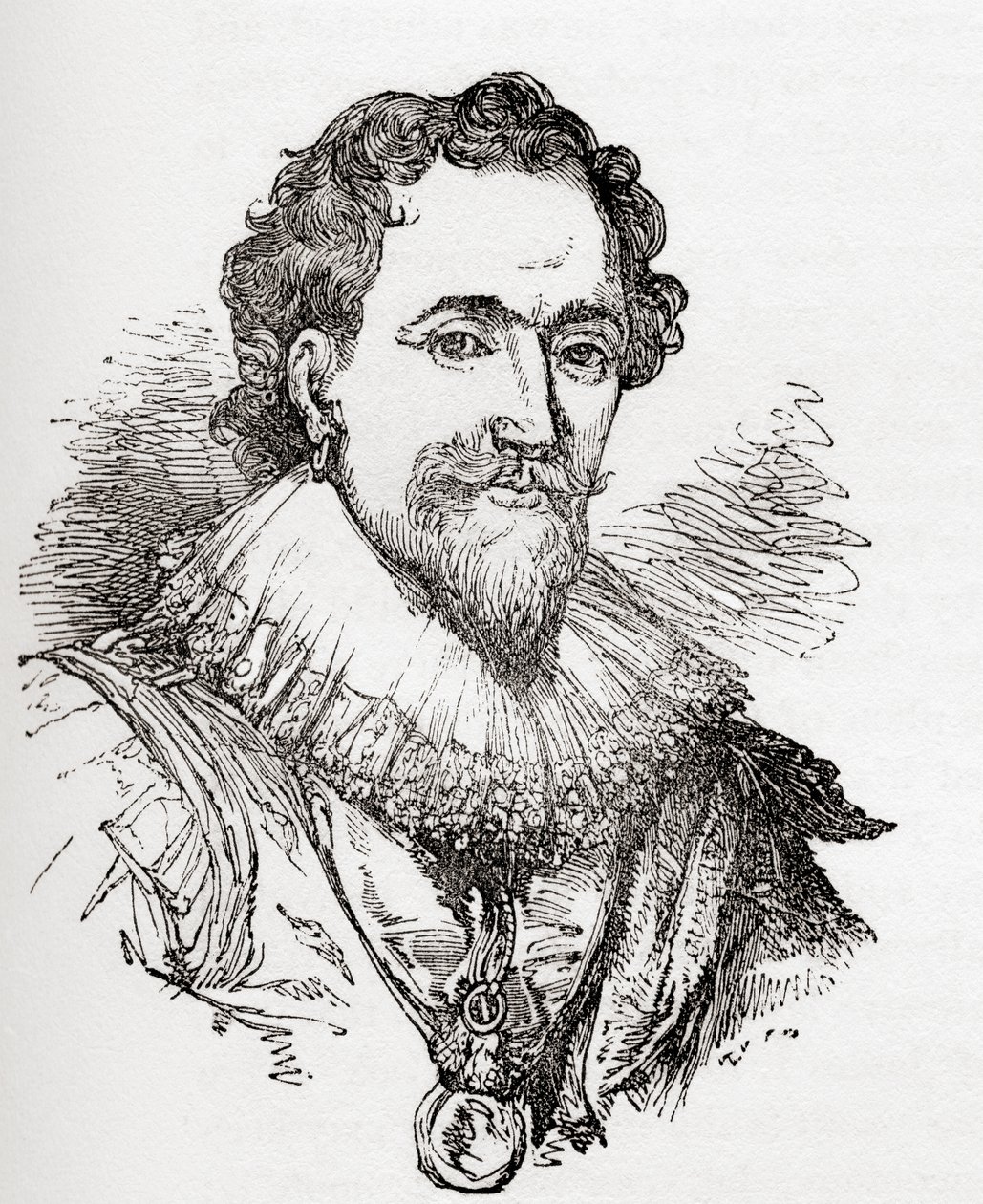 William Herbert, 3:e earl av Pembroke, 1580 - 1630. Engelsk adelsman, politiker och hovman, från Old England: A Pictorial Museum, pub. 1847 av English School