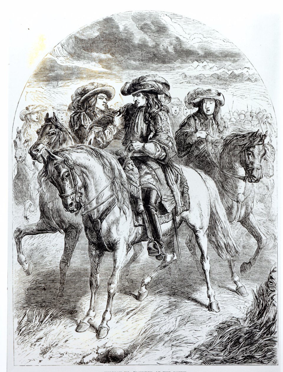 William III (1650-1702) sårad i slaget vid Boyne, 1 juli 1690 av English School