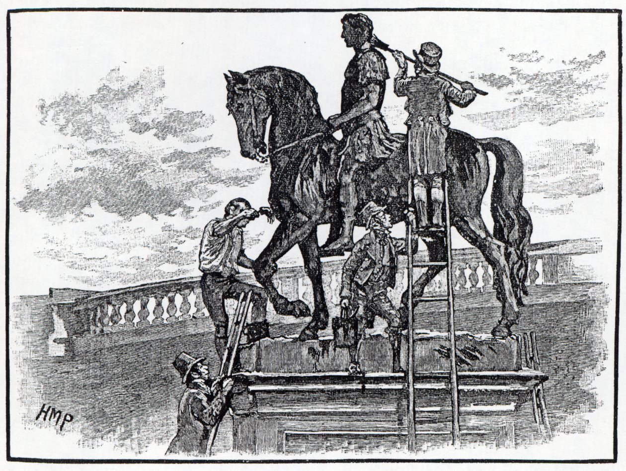 William III statue bliver malet sort, Dublin, 1821 sverige av English School