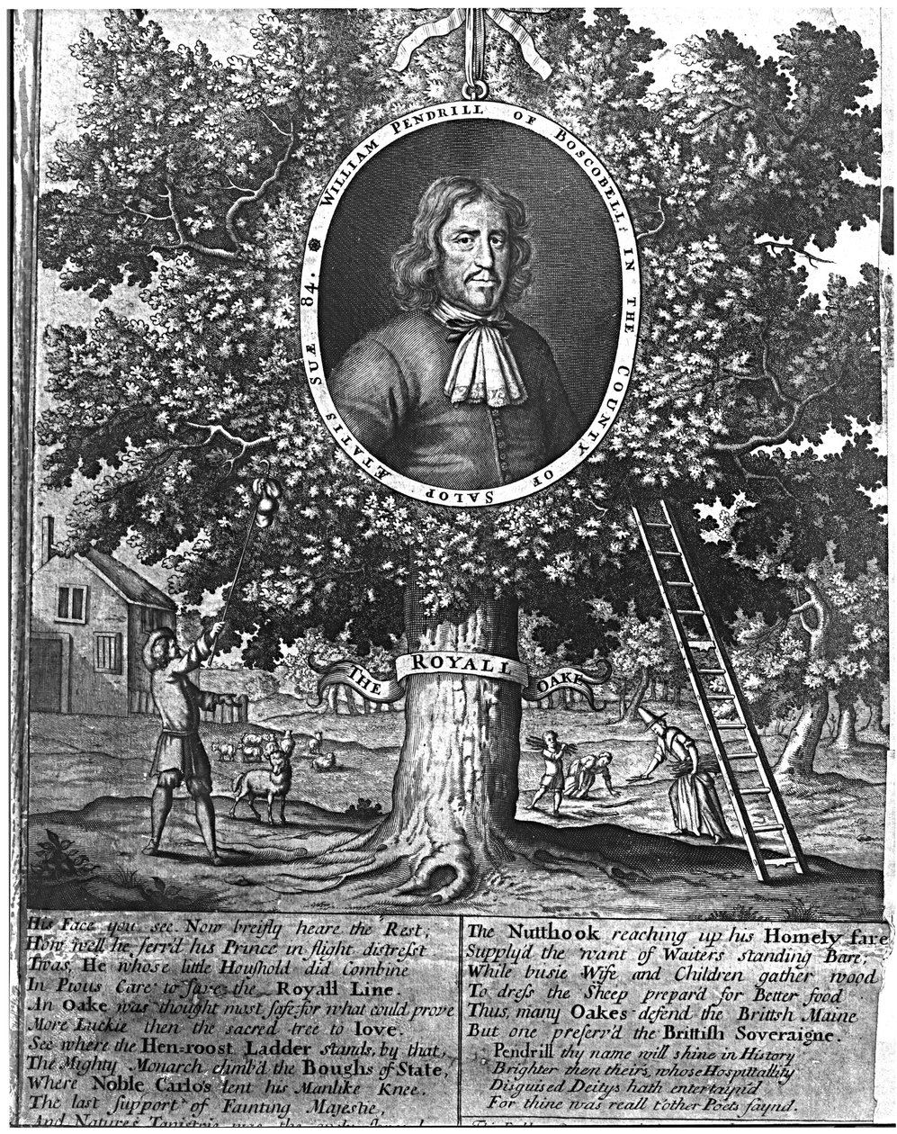 William Pendrill and the Boscobel Oak, c.1700 av English School