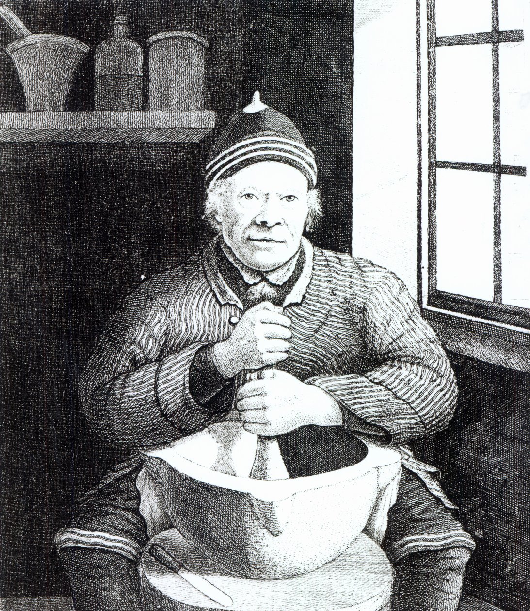 William Wilson, vanligen kallad Mortar Willie, 107 år gammal, 1815 av English School