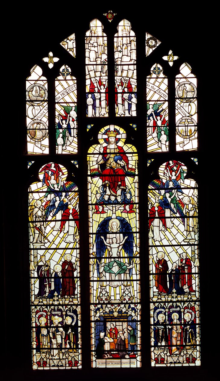Fönster i Worcester Cathedral, 1400-talet (målat glas) av English School
