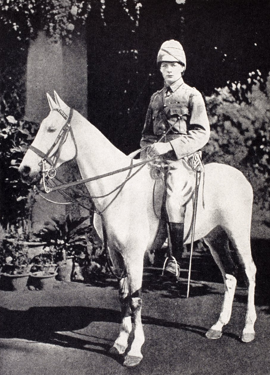 Winston Churchill till häst i Bangalore, Indien 1897, från 