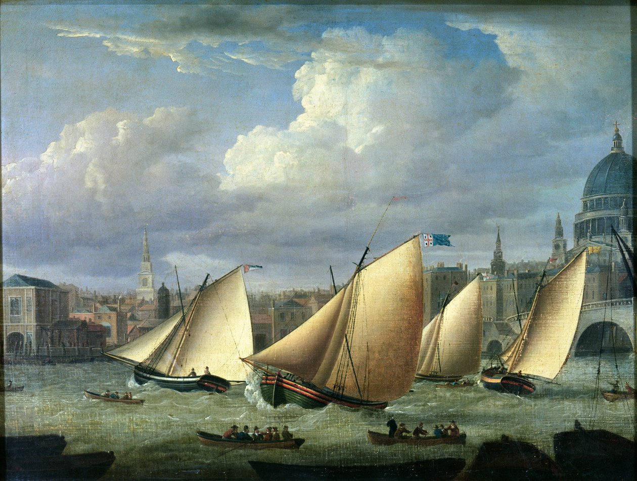Yachts of the Cumberland Fleet med start i Blackfriars, London av English School