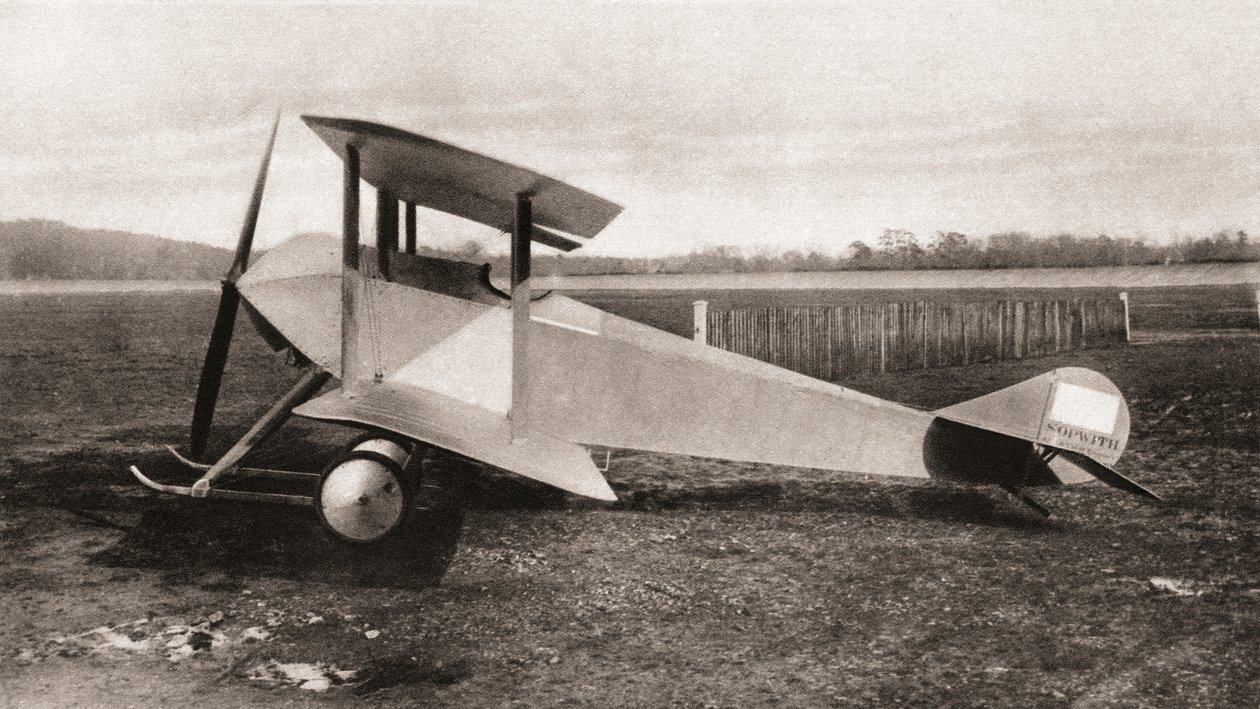 En Sopwith Tabloid, ensitsig scouttraktor tvåplan som användes under första världskriget, från The Illustrated War News, 1915 av English Photographer