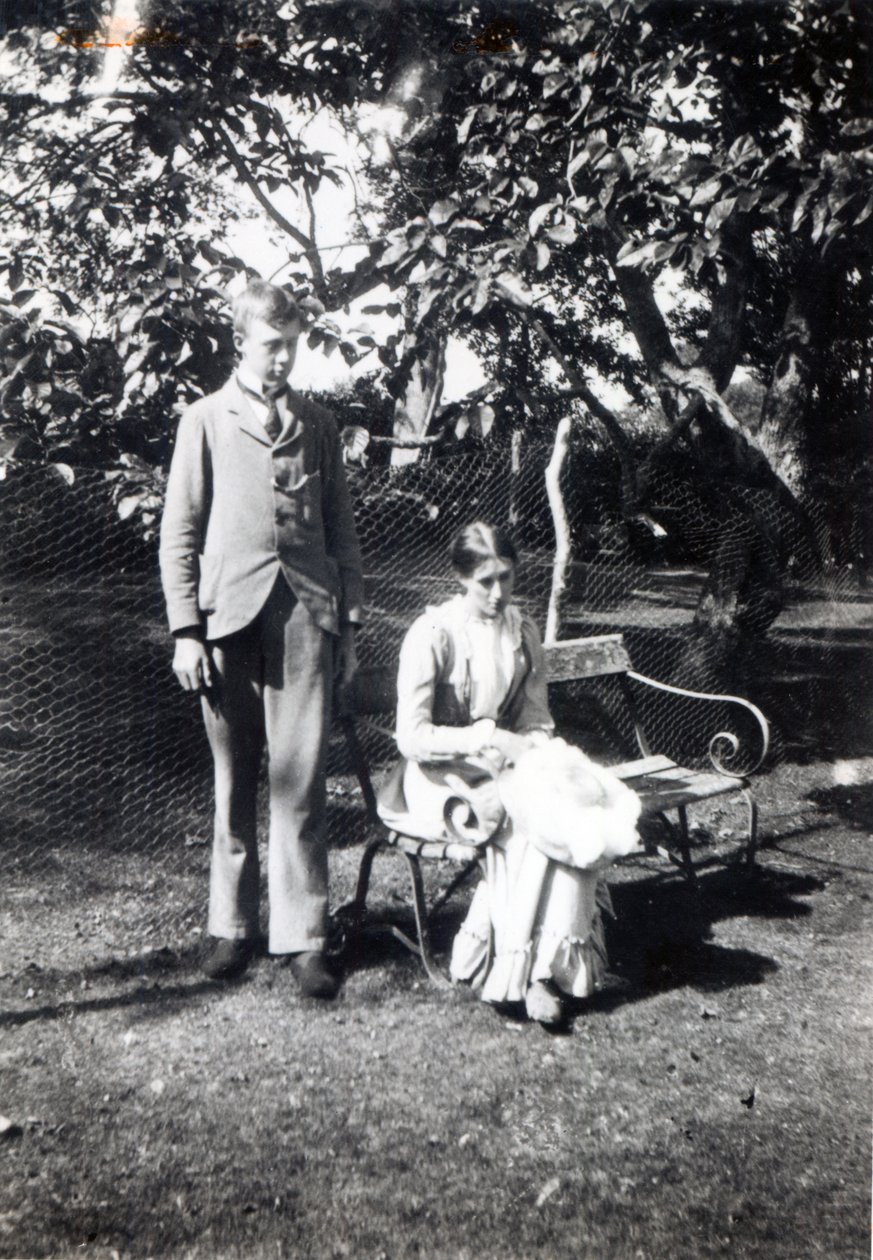 Adrian och Virginia Stephen, 1900 (bw-foto) av English Photographer