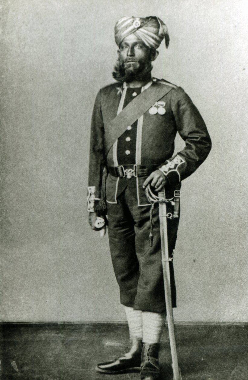 Bengal infanterist, ca 1900 (s/v foto) av English Photographer