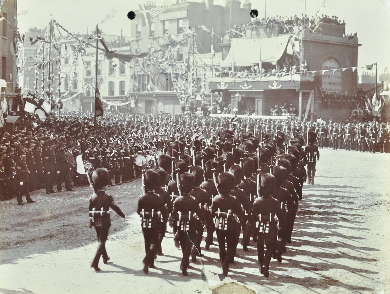 Blackwall Tunnel: släkting som prinsen av Wales, senare kung Edward VII, och prinsessan Alexandria närvara vid den ceremoniella invigningen av tunneln, 1897 av English Photographer
