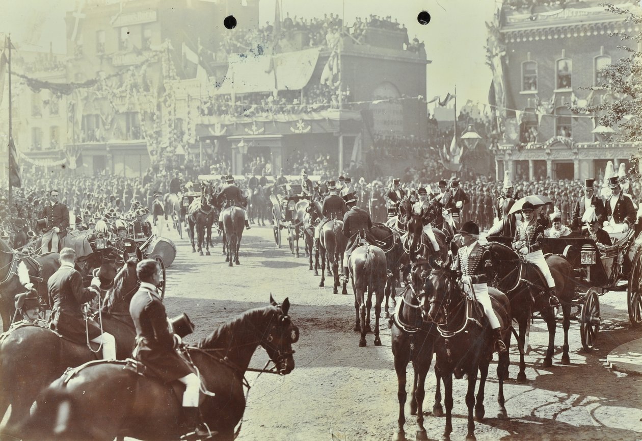 Blackwall Tunnel: släkting som prinsen av Wales, senare kung Edward VII, och prinsessan Alexandria närvara vid den ceremoniella invigningen av tunneln, 1897 av English Photographer