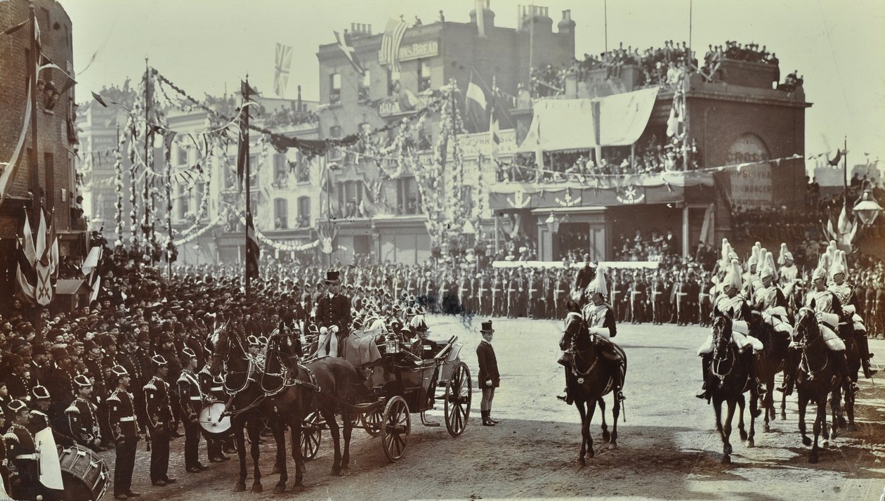 Blackwall Tunnel: släkting som prinsen av Wales, senare kung Edward VII, och prinsessan Alexandria närvara vid den ceremoniella invigningen av tunneln, 1897 av English Photographer