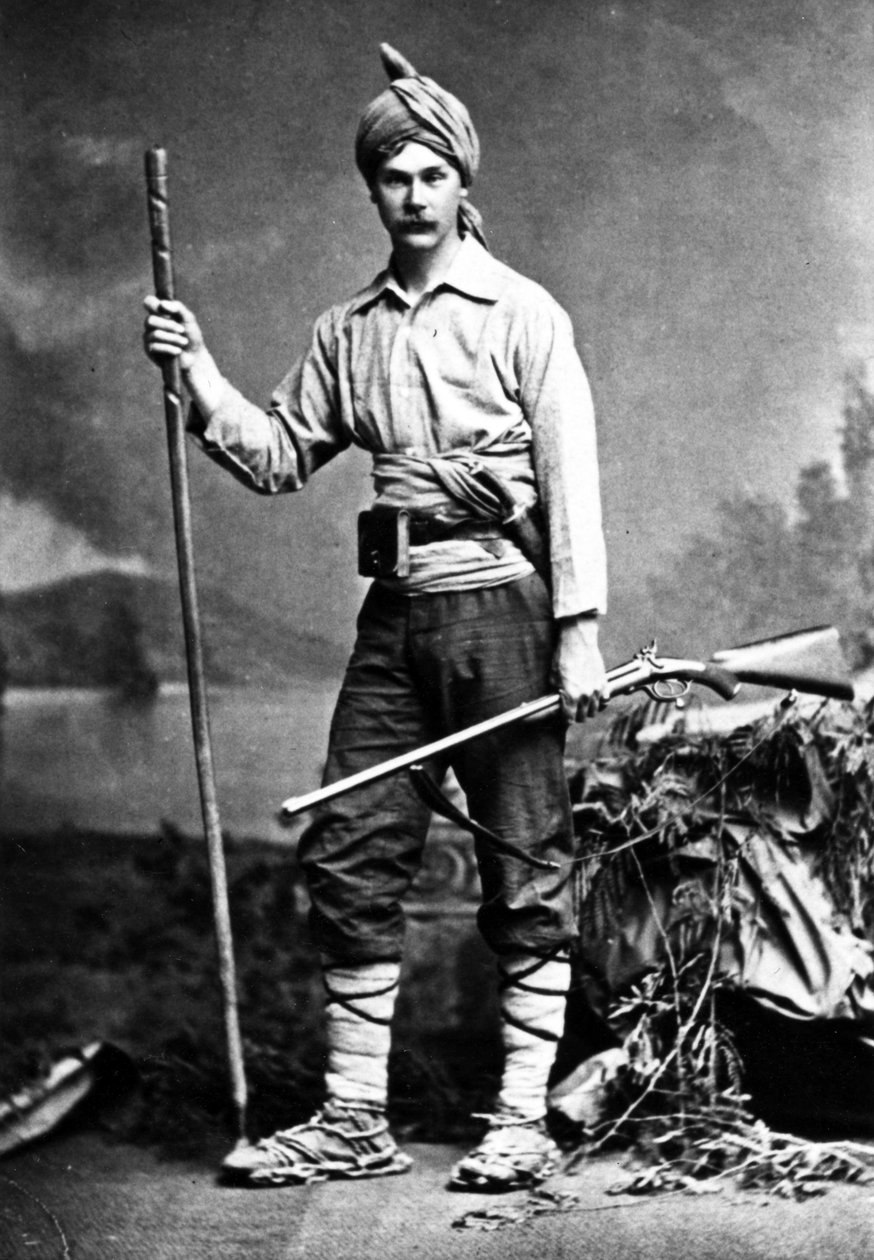 Brittisk jägare i Indien, ca 1870-talet av English Photographer