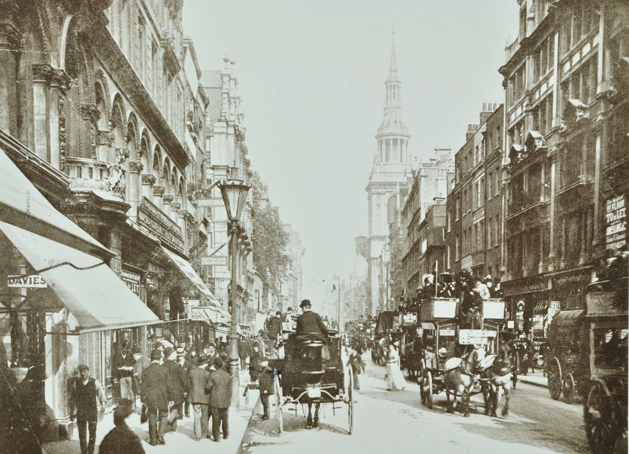 Cheapside, österut, City of London, 1890 av English Photographer