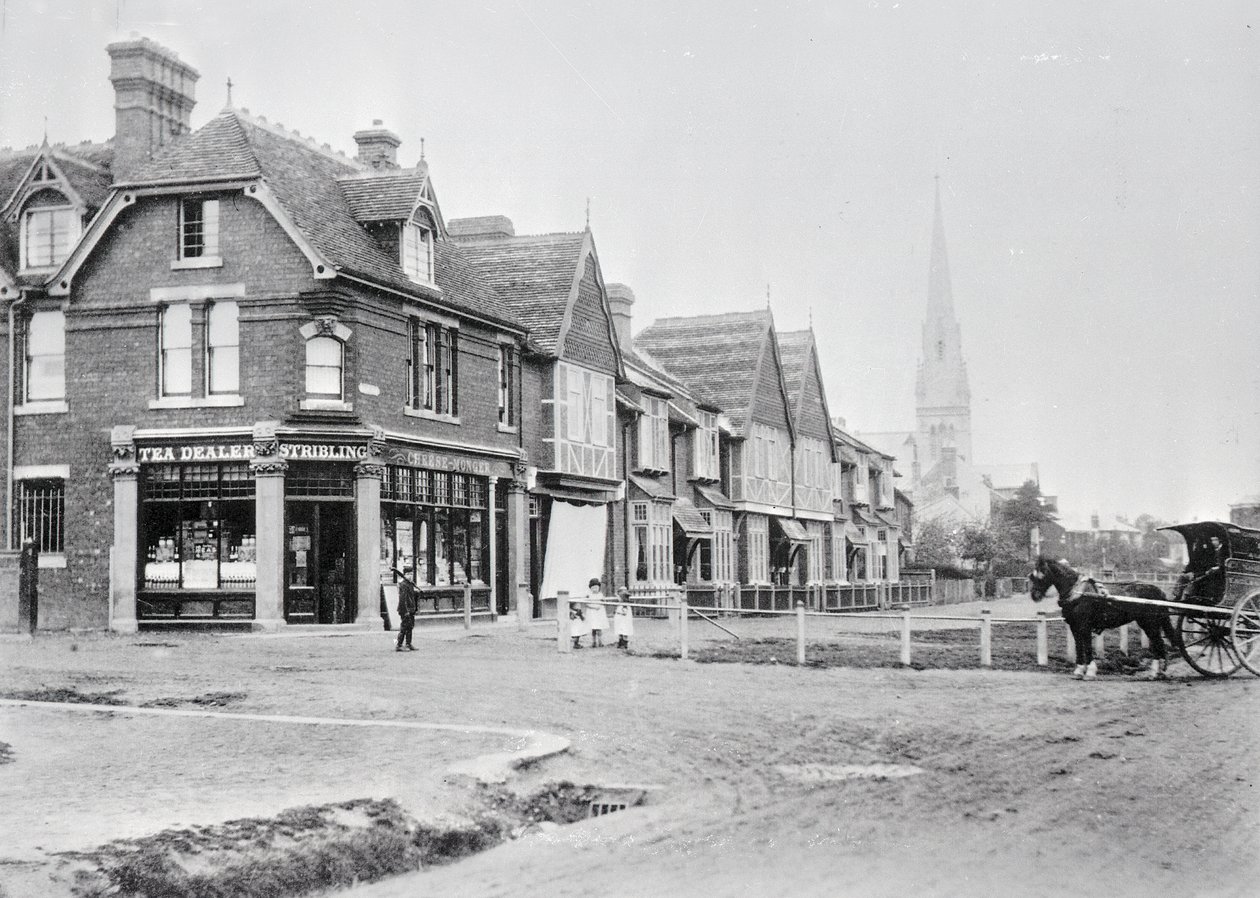 Hörn av Chase Side och Chase Green Avenue, ca 1890 svartvitt foto) av English Photographer