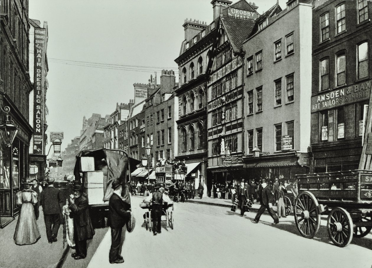 Crosby Hall, Bishopsgate: östra sidan, London, 1890 av English Photographer