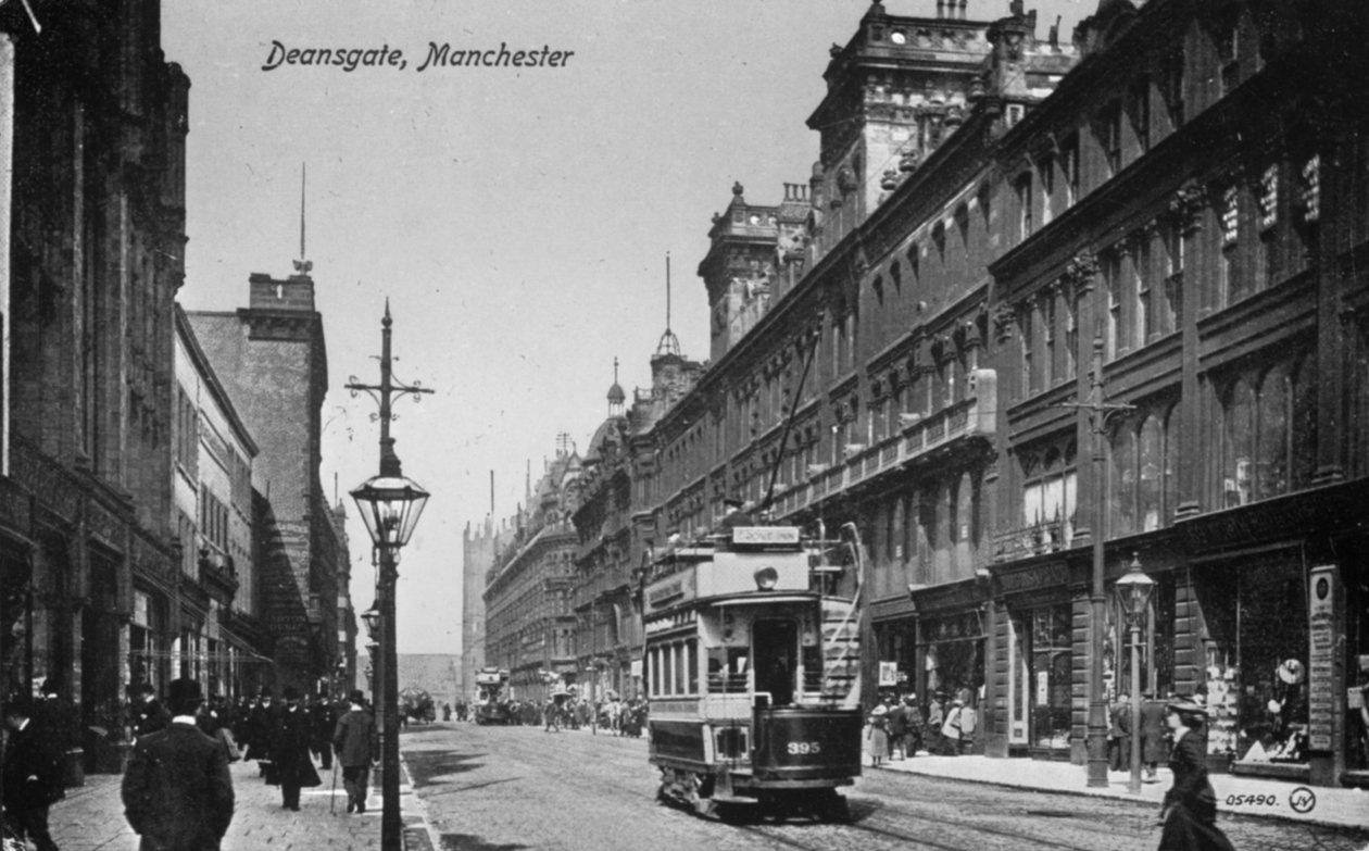 Deansgate, Manchester, ca 1910 (bw-foto) av English Photographer