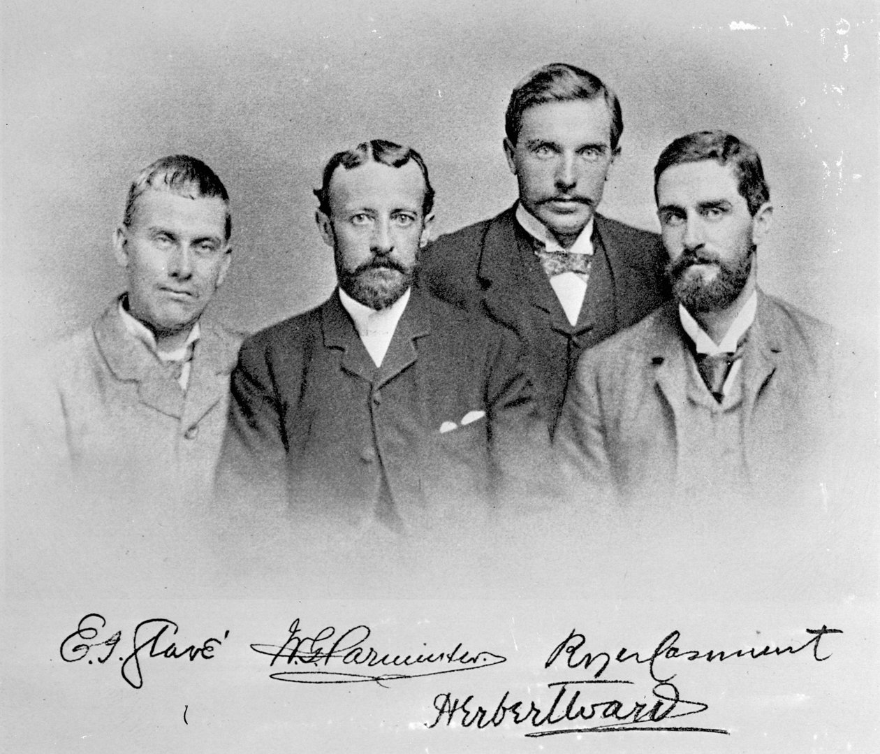 E.J. Glave, W.G. Parminter, Herbert Ward och Roger Casement av English Photographer