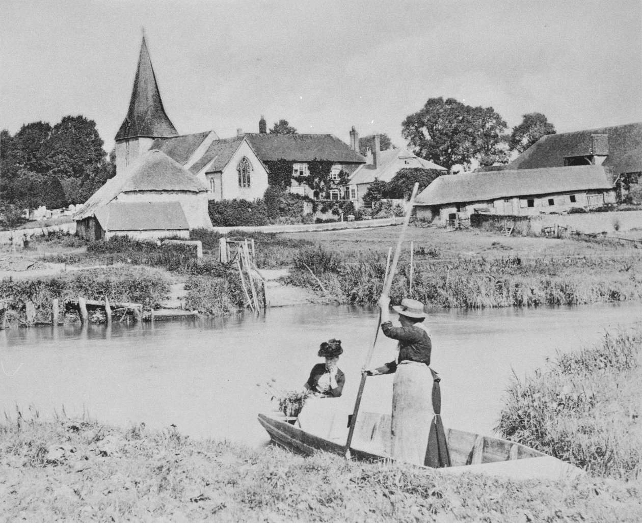 Färja över Arun vid Bury, Sussex av English Photographer
