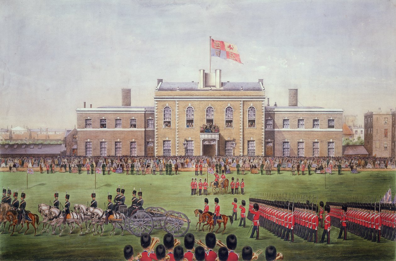 Grand Parade of the Hon Artillery Company, indgraveret af H. Billingsley efter et fotografi af Coleman, 1865 sverige av English Photographer