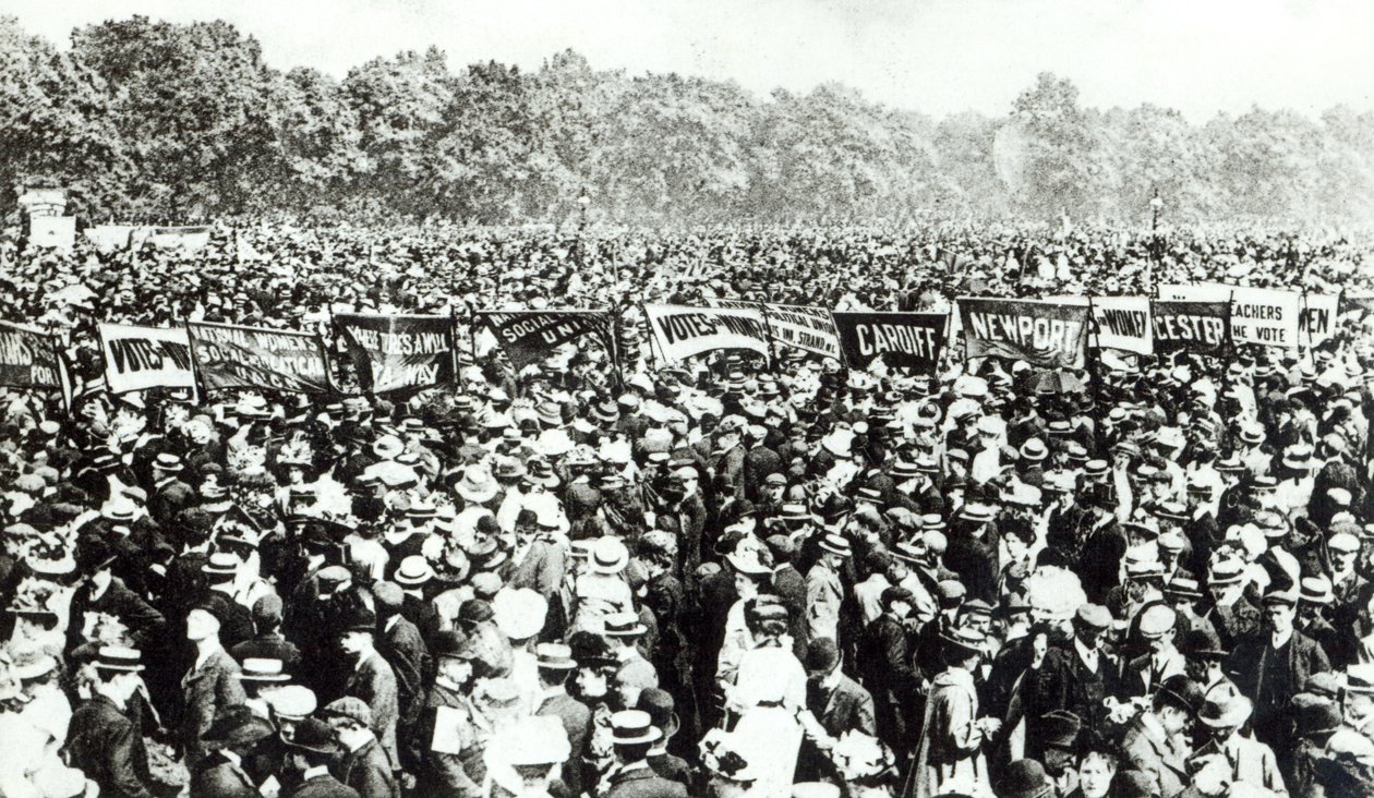 Great Votes for Women demonstration i Hyde Park, 21 juni 1908 av English Photographer