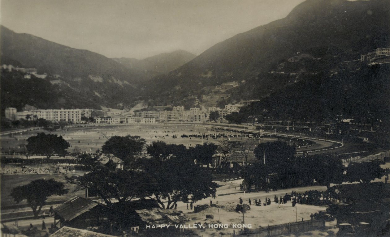 Happy Valley, Hongkong, från ett fotoalbum relaterade till tjänsten för Pte H. Chick, 1940 av English Photographer