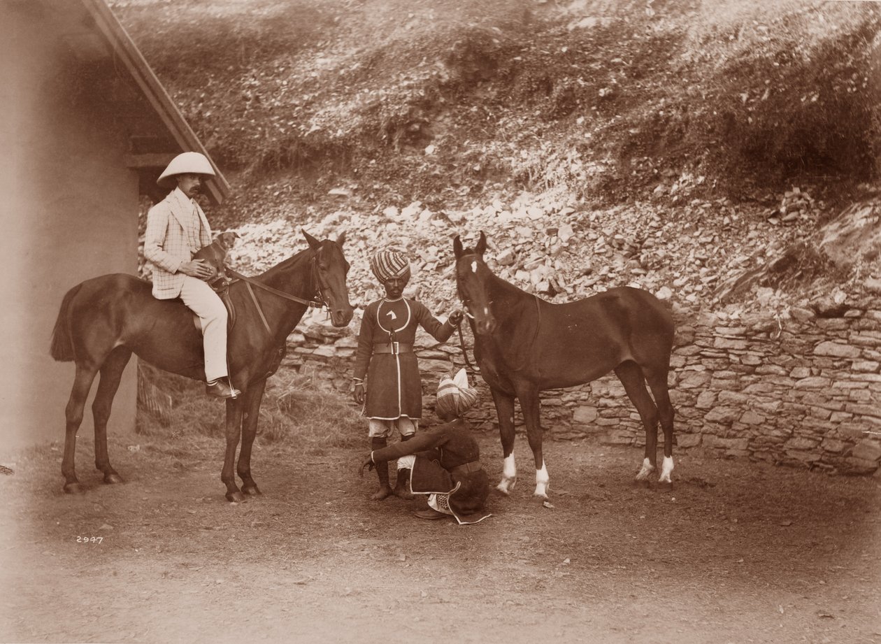 Hästar på Simla, Queen Mab och Gladys av English Photographer