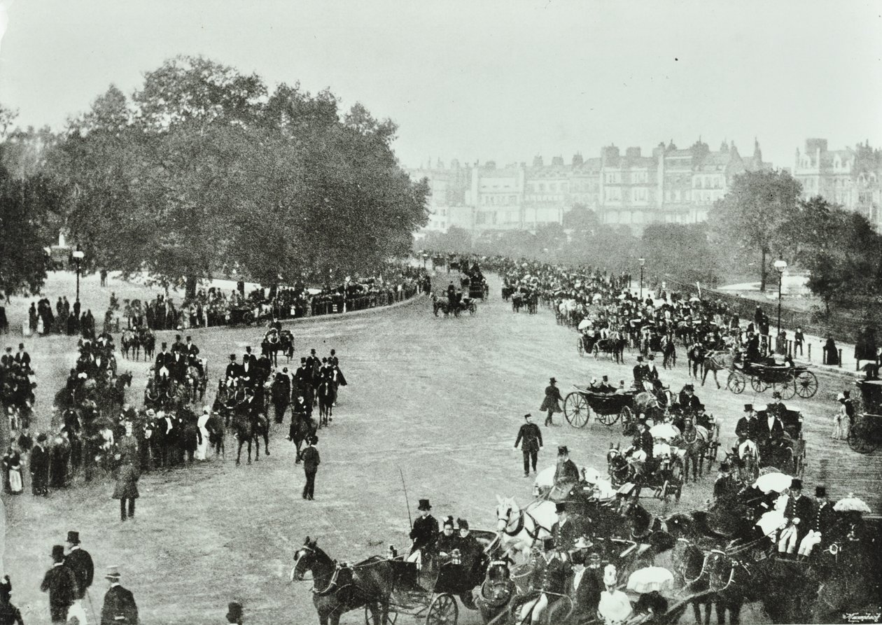 Hyde Park Corner, Westminster LB: Hyde Park Corner ser till Park Lane, 1896 av English Photographer