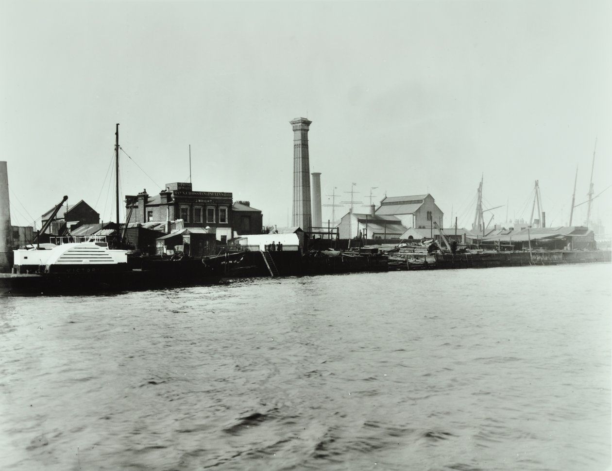Isle of Dogs pumpstation: exteriör, 1895 av English Photographer