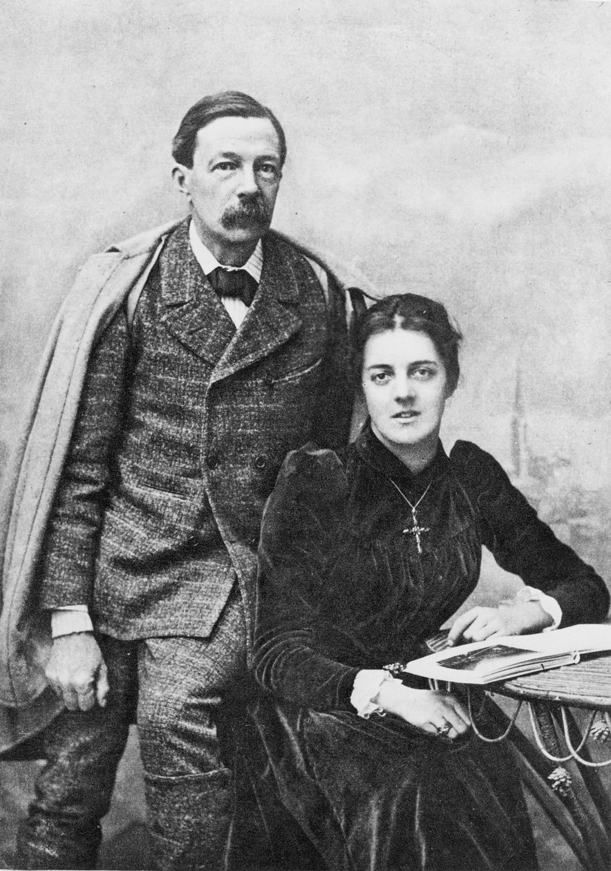 John Addington Symonds (1840-93) och hans dotter, 1891 av English Photographer