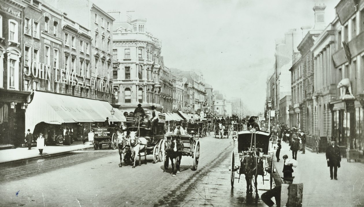John Lewis, Oxford Street, Westminster LB: tittar österut vid Oxford Circus, 1890 av English Photographer