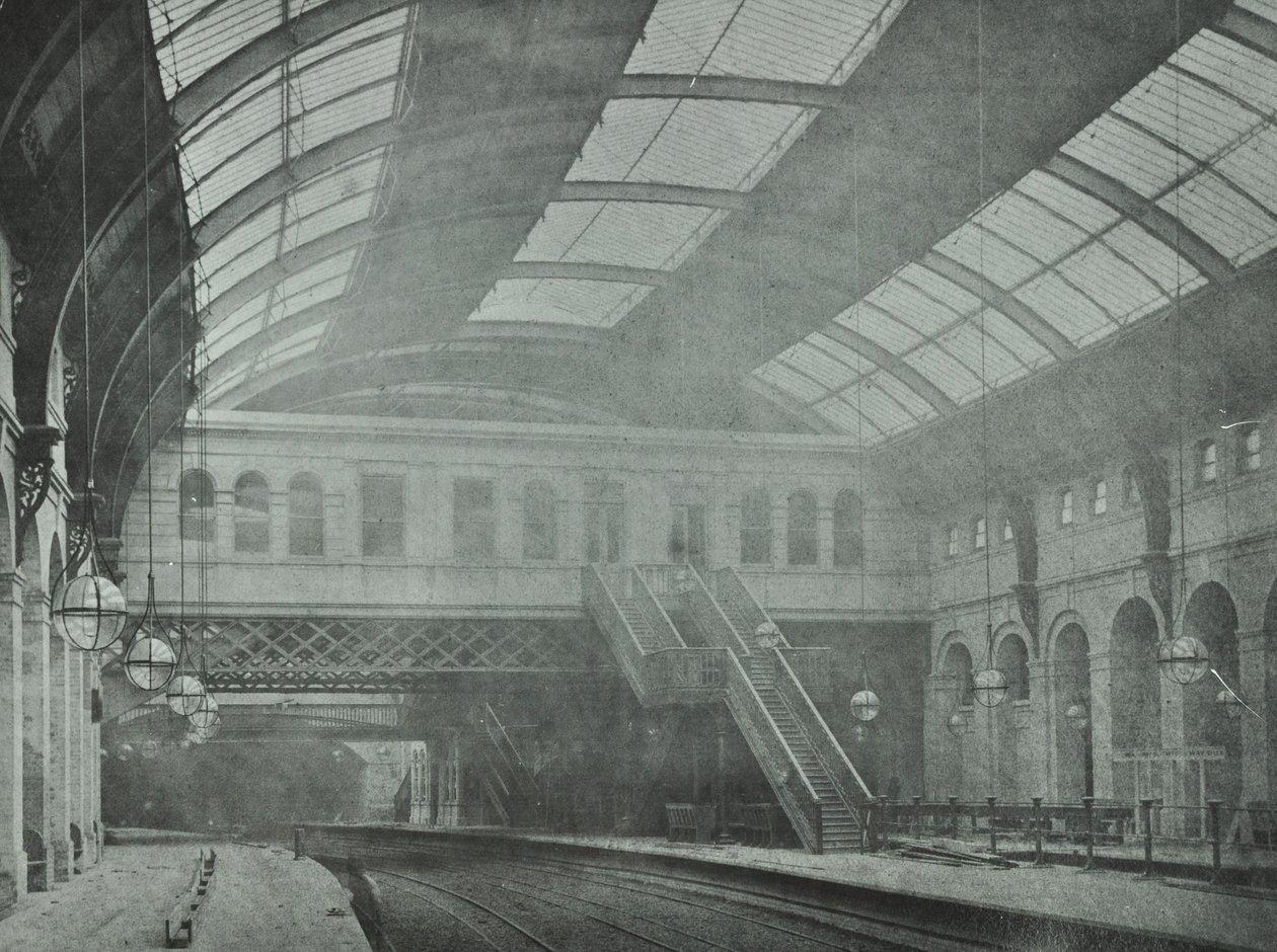 Kings Cross Station: utsikt över plattformarna, 1862 av English Photographer