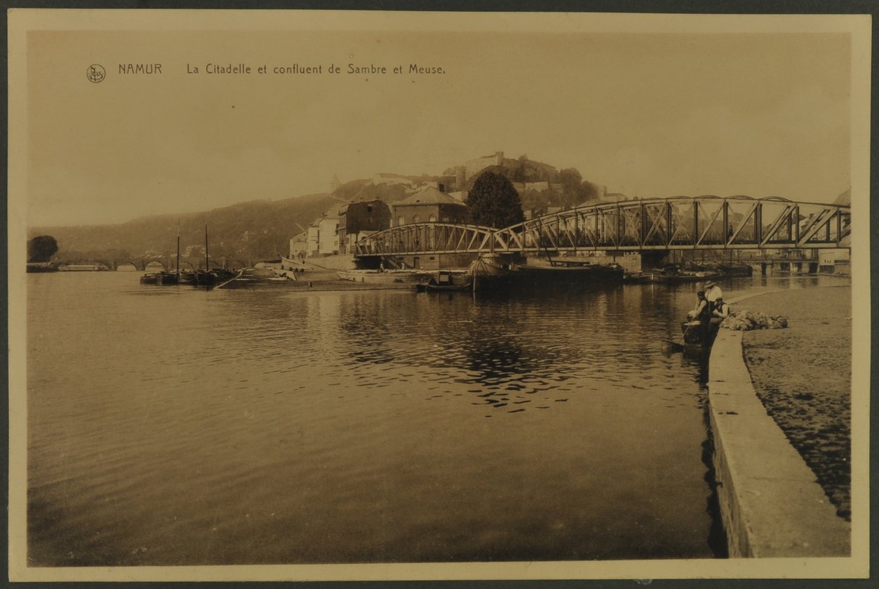 Citadellet och sammanflödet av Sambre och Meuse, Namur, c.1914 av English Photographer