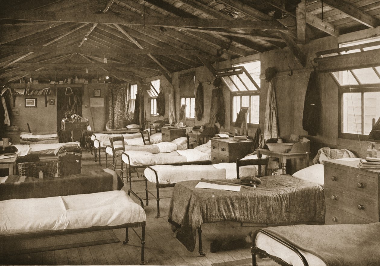 Ett av sovrummen, Donington Hall, illustration från tyska fångar i Storbritannien (fotogravyr) av English Photographer