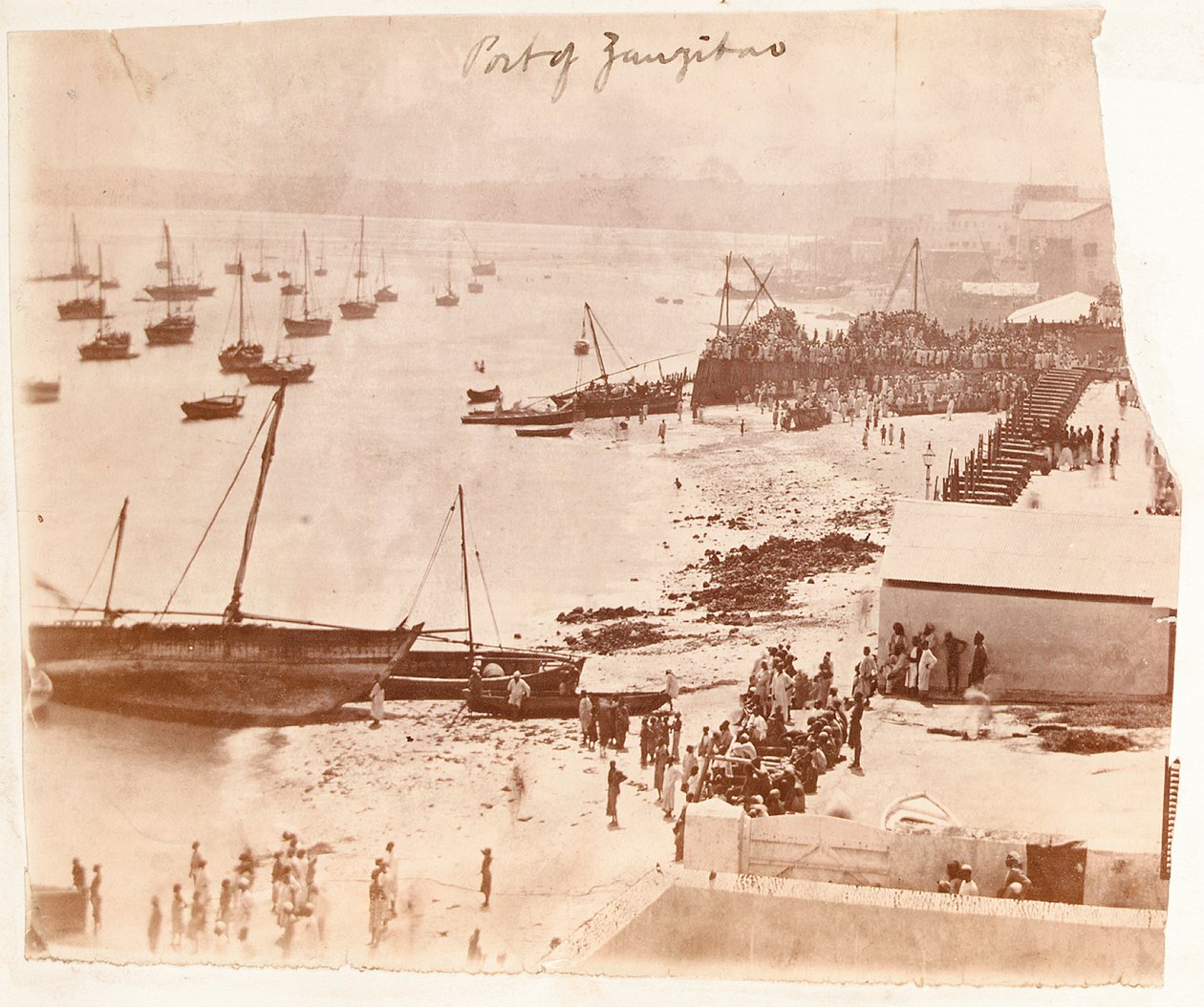 Port of Zanzibar, från ett album som tillhör Henry Morton Stanley av English Photographer