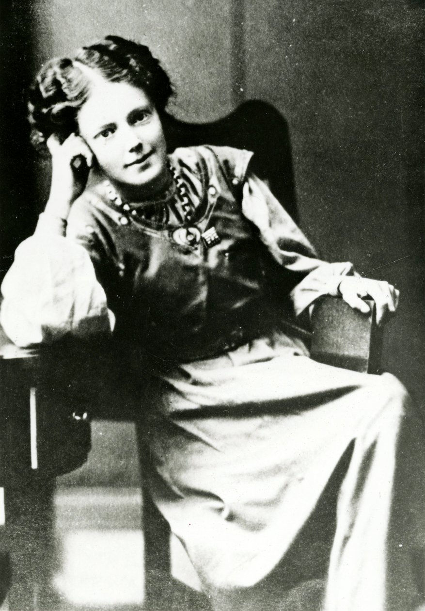 Porträtt av Mary Eleanor Gawthorpe, ca 1909 av English Photographer