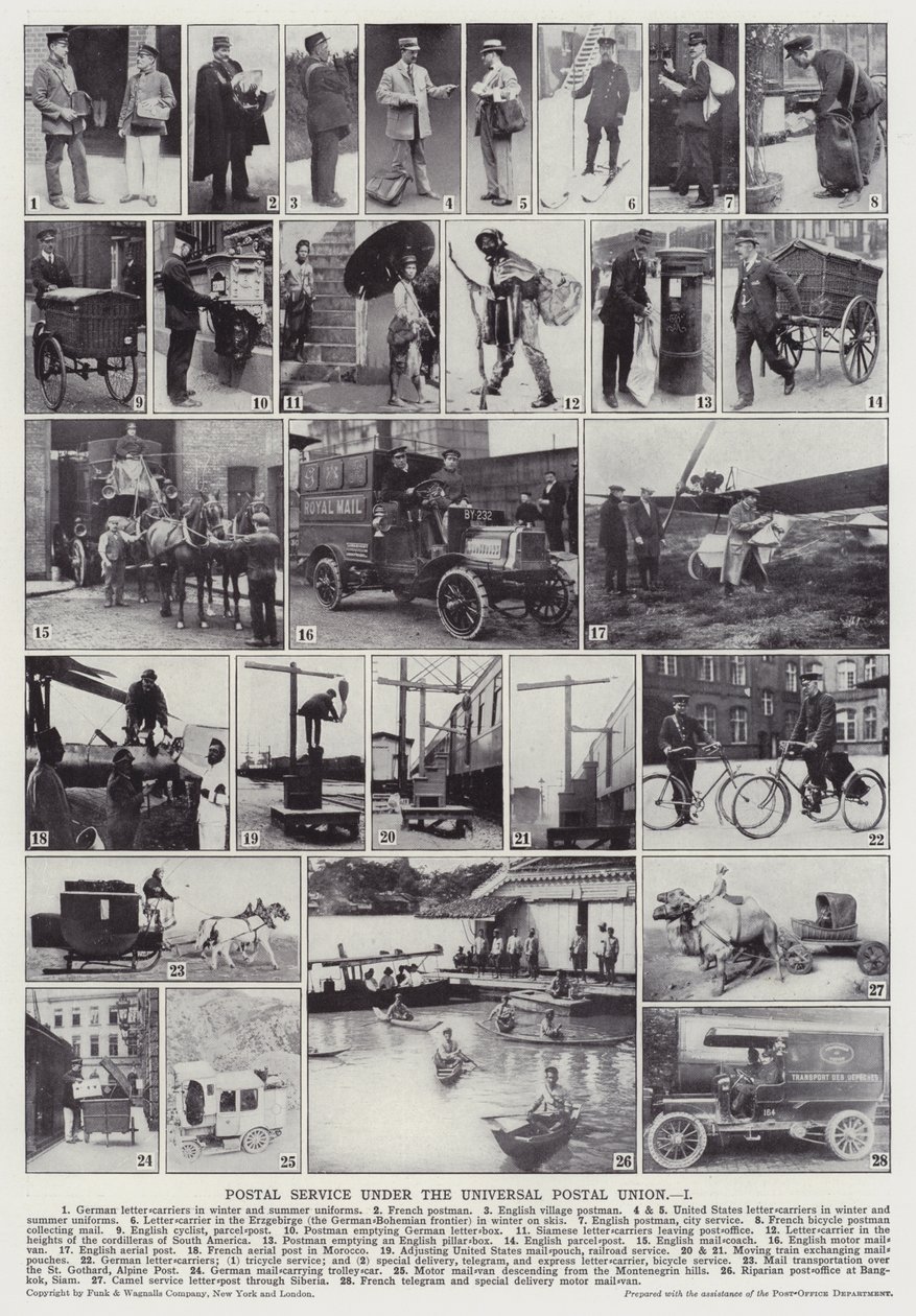 Postverket under Världspostföreningen, I (svartvitt foto) av English Photographer