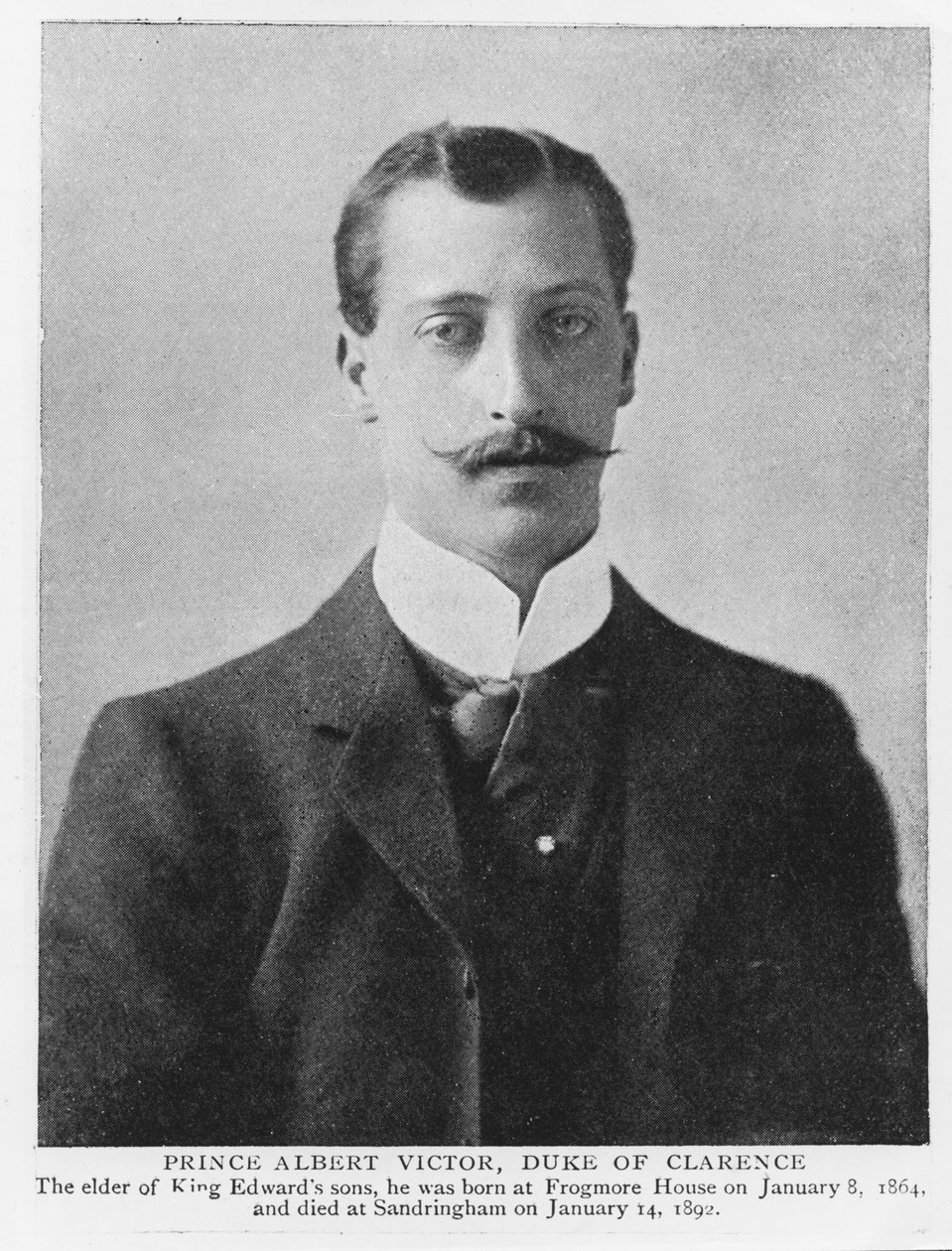 Prins Albert Victor, hertig av Clarence och Avondale (1864-92) (s/v foto) av English Photographer