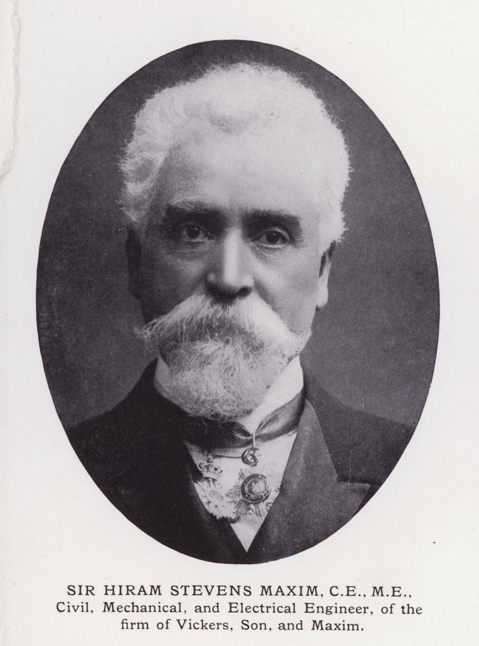 Prominent Men of London: Sir Hiram Stevens Maxim (s/v foto) av English Photographer