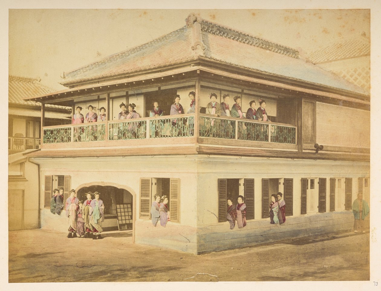 Prostituerade på Shinpuro Bordel, Takashima-cho, Yokohama, Fotograf: Stillfried, Raimund von Lucas Collection: Fotografiskt rekord från Charles James och Morton P, Lucas världsturné av English Photographer