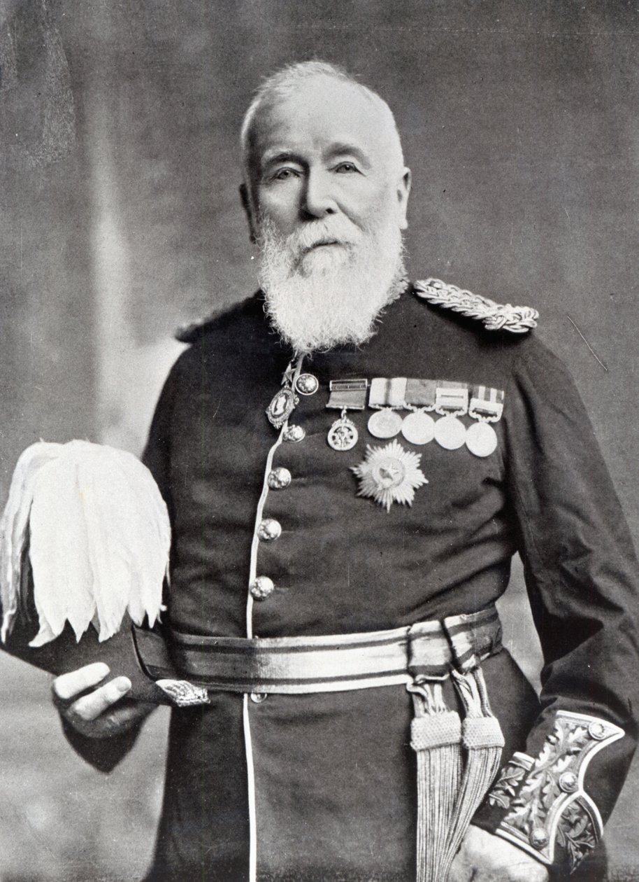 Sir Harry Burnett Lumsden (s/v foto) av English Photographer