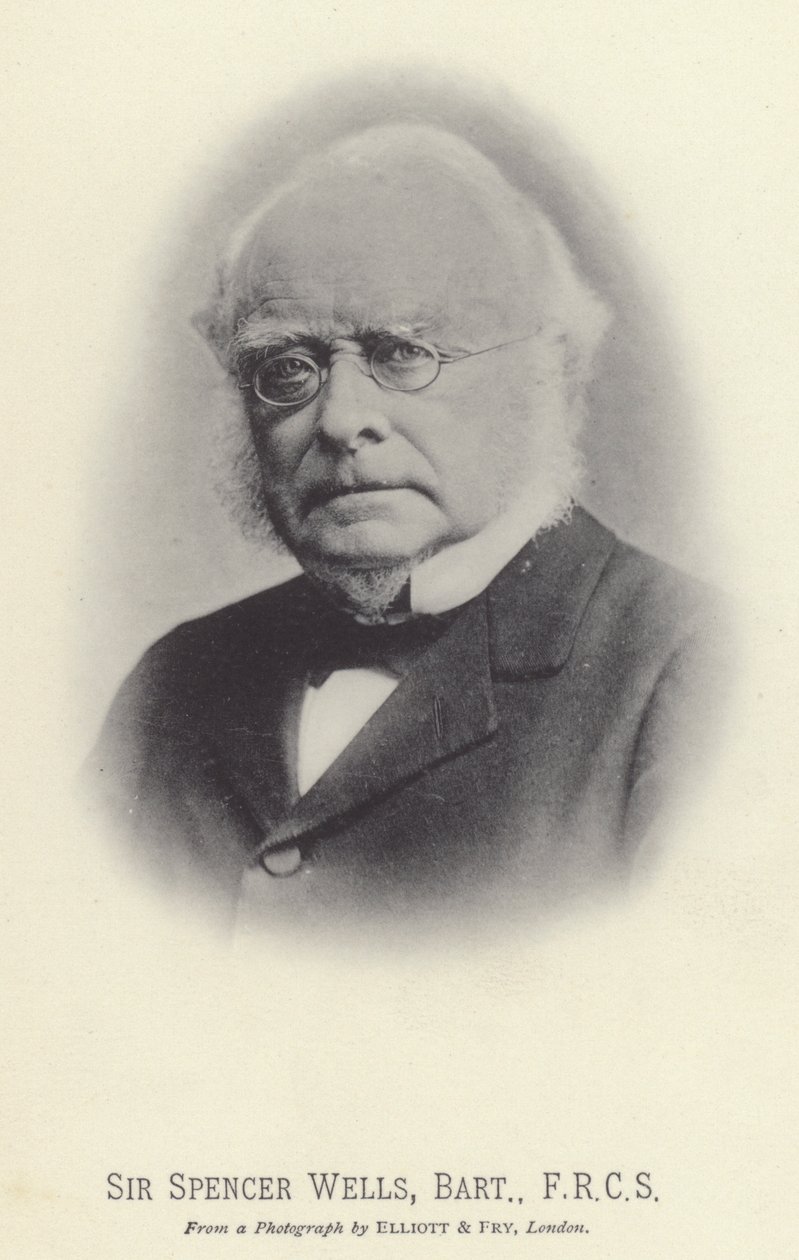 Sir Spencer Wells, Baronet, FRCS (svartvitt foto) av English Photographer