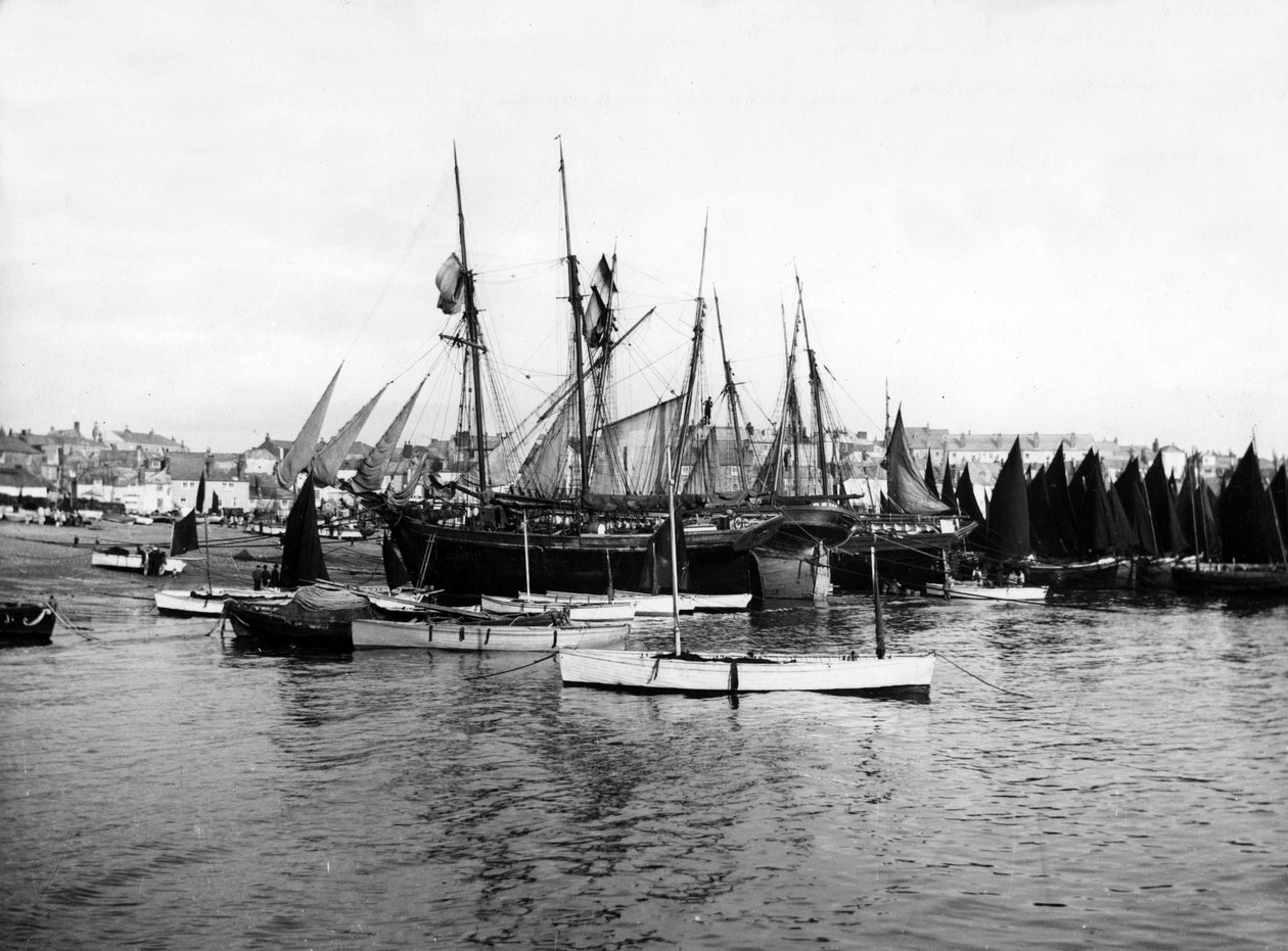 St Ives hamn, ca 1880-99 av English Photographer