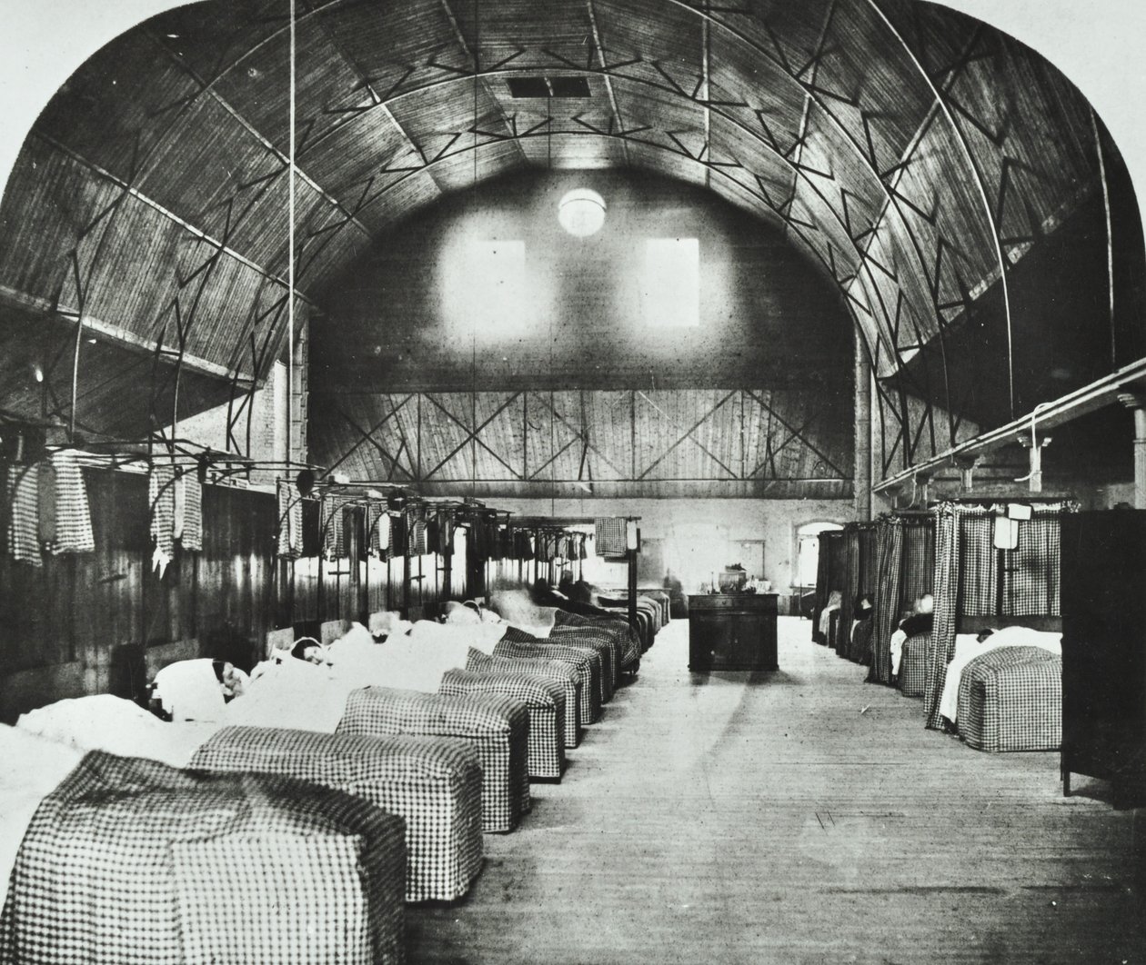 St Thomass Hospital: tillfällig avdelning i Surrey Gardens Music Hall, 1868 av English Photographer