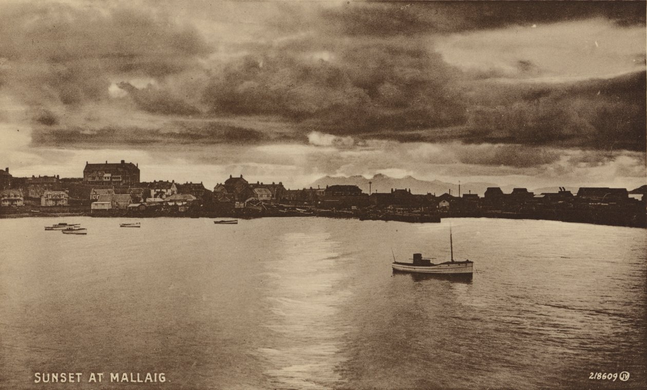 Solnedgång vid Mallaig, Skottland (svartvitt foto) av English Photographer
